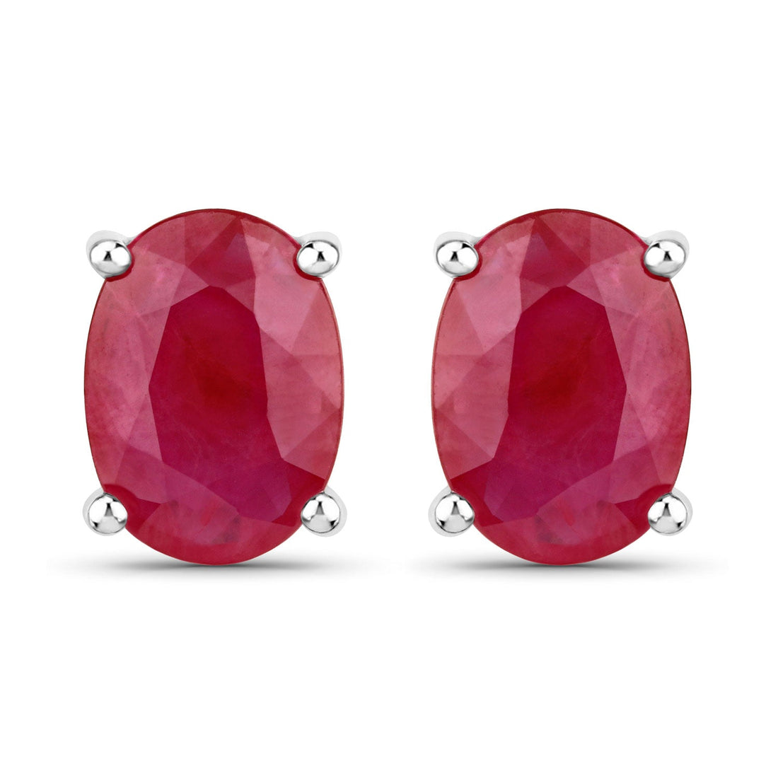 1.70 Carat Genuine Ruby 14K White Gold Earrings by Avera Group