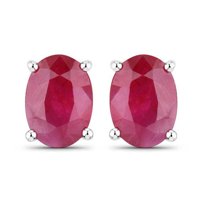 1.70 Carat Genuine Ruby 14K White Gold Earrings  DestGlow