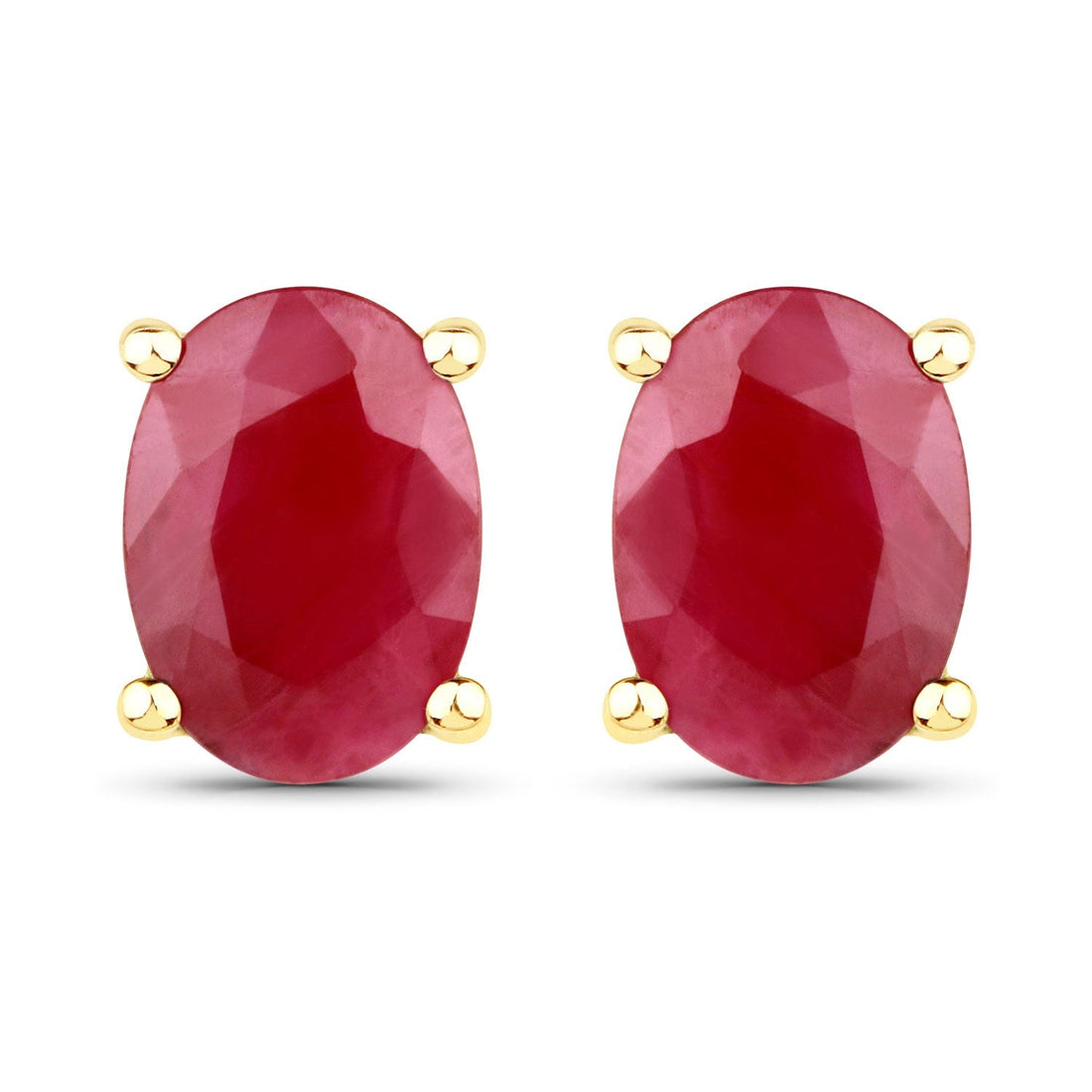 1.70 Carat Genuine Ruby 14K Yellow Gold Earrings 