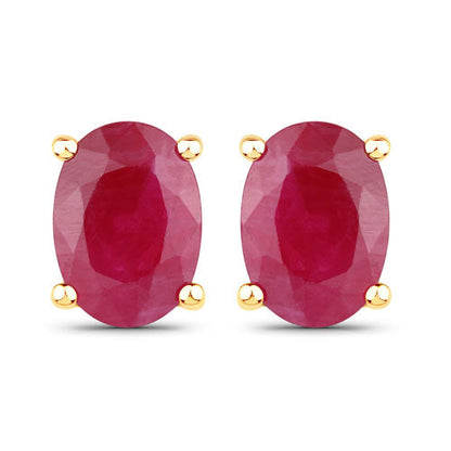 1.70 Carat Genuine Ruby 14K Yellow Gold Earrings  DestGlow