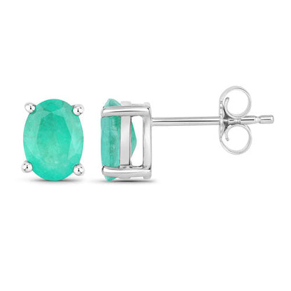 1.44 Carat Genuine Zambian Emerald 10K White Gold Earrings by Bids.com