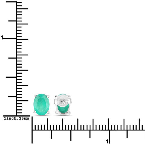 1.44 Carat Genuine Zambian Emerald 10K White Gold Earrings by Bids.com