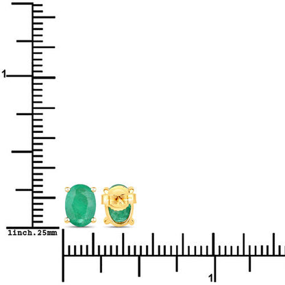 1.44 Carat Genuine Zambian Emerald 10K Yellow Gold Earrings by Bids.com
