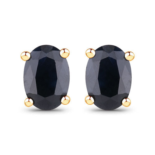 0.96 Carat Genuine Blue Sapphire 10K Yellow Gold Earrings  DestGlow