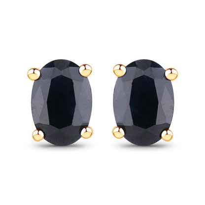 0.96 Carat Genuine Blue Sapphire 10K Yellow Gold Earrings  DestGlow