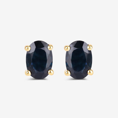 0.96 Carat Genuine Blue Sapphire 10K Yellow Gold Earrings  DestGlow
