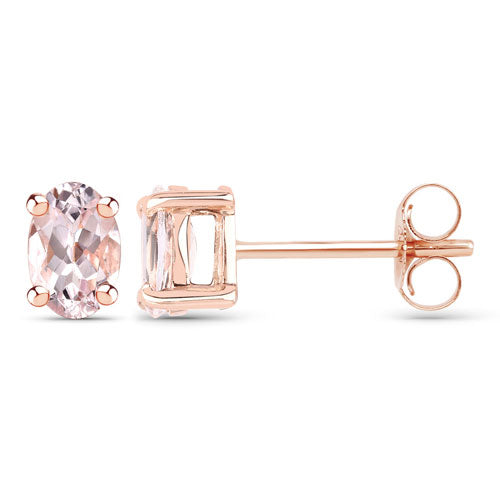 18K Rose Gold Plated 0.80 Carat Genuine Morganite .925 Sterling Silver Earrings  DestGlow
