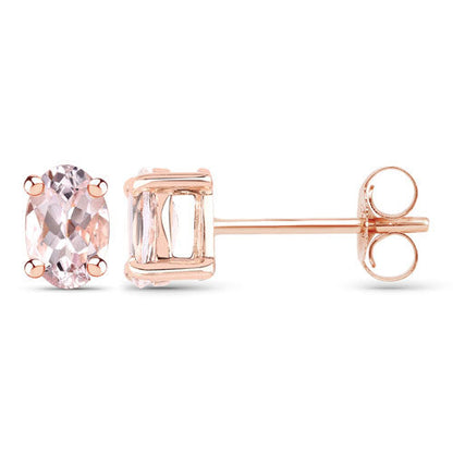 18K Rose Gold Plated 0.80 Carat Genuine Morganite .925 Sterling Silver Earrings  DestGlow