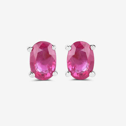 1.04 Carat Genuine Ruby 10K White Gold Earrings  DestGlow