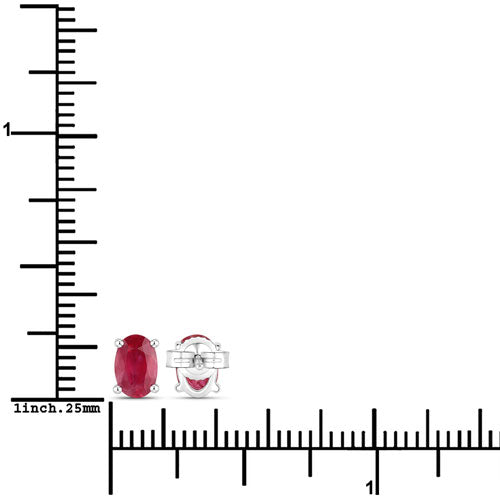 1.04 Carat Genuine Ruby 10K White Gold Earrings  DestGlow