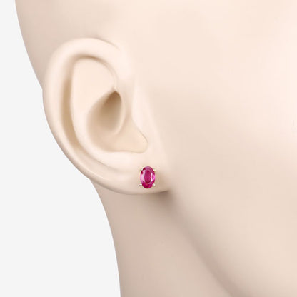 1.04 Carat Genuine Ruby 10K Yellow Gold Earrings by Bids.com