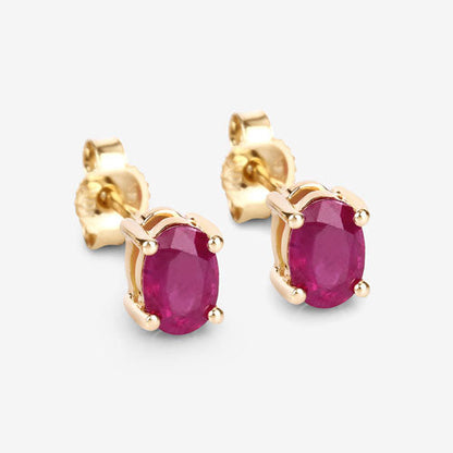 1.04 Carat Genuine Ruby 10K Yellow Gold Earrings by Bids.com