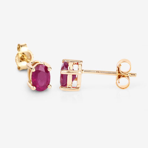 1.04 Carat Genuine Ruby 10K Yellow Gold Earrings by Bids.com