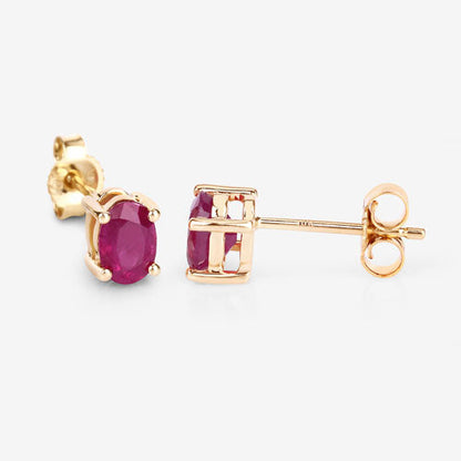 1.04 Carat Genuine Ruby 10K Yellow Gold Earrings by Bids.com