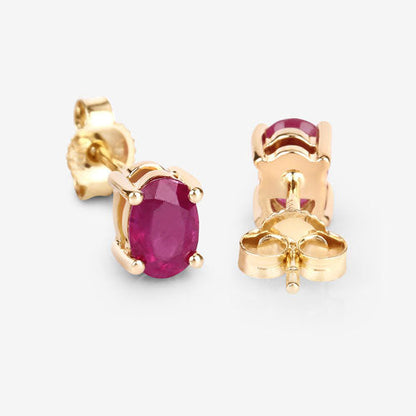 1.04 Carat Genuine Ruby 10K Yellow Gold Earrings by Bids.com
