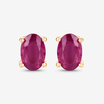 1.04 Carat Genuine Ruby 10K Yellow Gold Earrings by Bids.com
