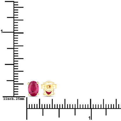 1.04 Carat Genuine Ruby 10K Yellow Gold Earrings by Bids.com