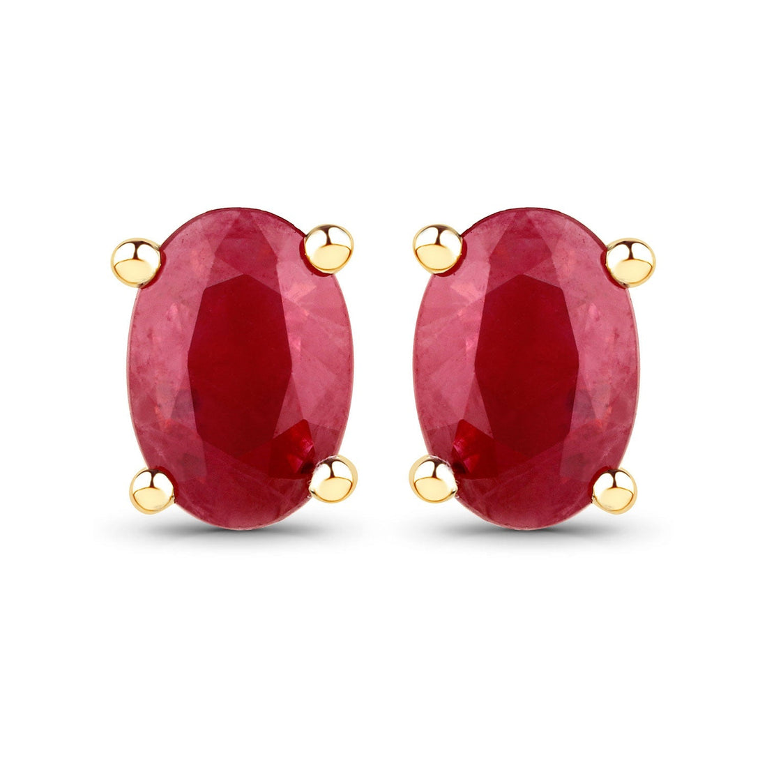 0.96 Carat Genuine Ruby 14K Yellow Gold Earrings 
