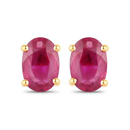 1.04 Carat Genuine Ruby 14K Yellow Gold Earrings  DestGlow