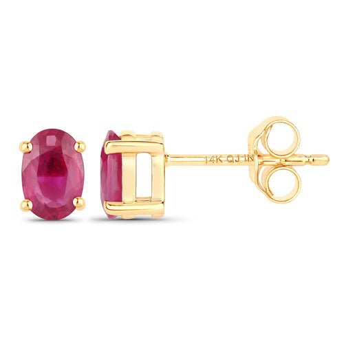 1.04 Carat Genuine Ruby 14K Yellow Gold Earrings  DestGlow