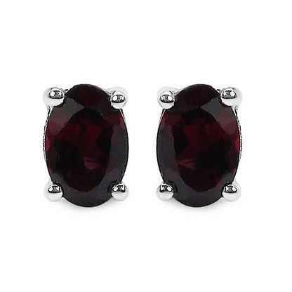 1.00 Carat Genuine Rhodolite .925 Sterling Silver Earrings  DestGlow