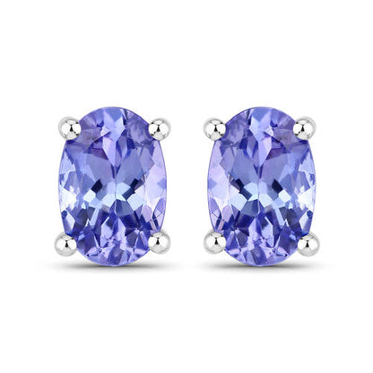 0.88 Carat Genuine Tanzanite .925 Sterling Silver Earrings  DestGlow
