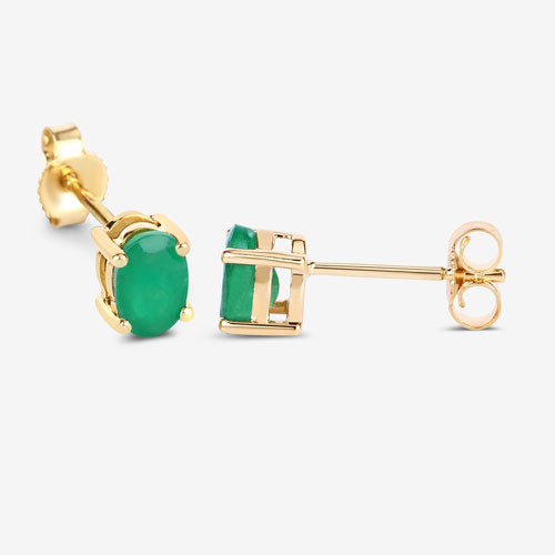 0.88 Carat Genuine Zambian Emerald 10K Yellow Gold Earrings by Bids.com