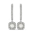Cushion Shape Halo Style Diamond Drop Earrings in 14k White Gold (1/2 cttw) by Bids.com