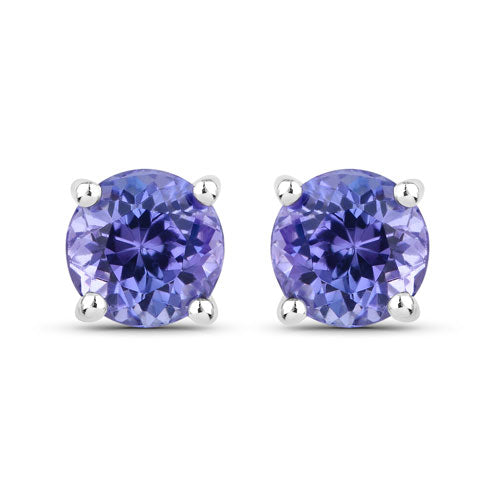 0.94 Carat Genuine Tanzanite .925 Sterling Silver Earrings  DestGlow