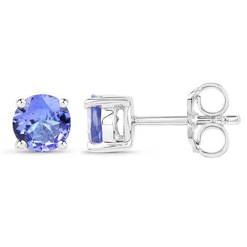 0.94 Carat Genuine Tanzanite .925 Sterling Silver Earrings  DestGlow