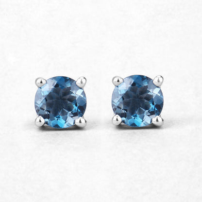 0.64 Carat Genuine London Blue Topaz .925 Sterling Silver Earrings  DestGlow