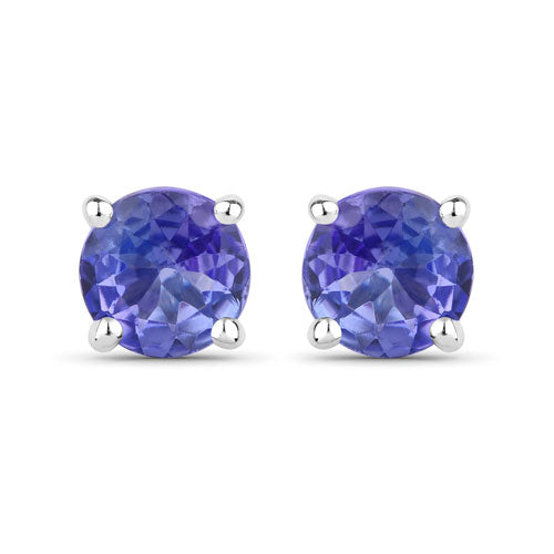 0.46 Carat Genuine Tanzanite .925 Sterling Silver Earrings  DestGlow