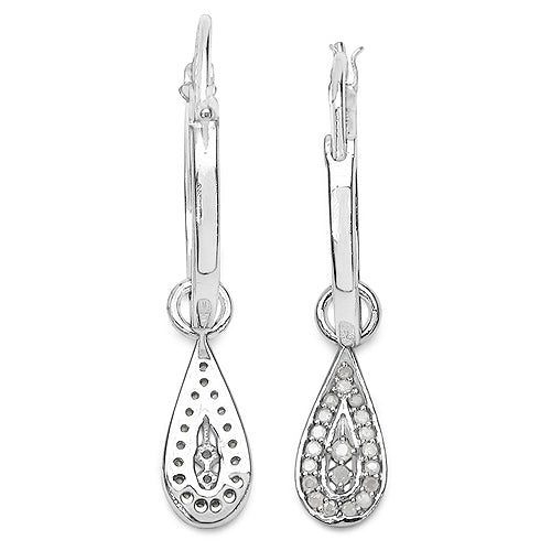 0.28 Carat Genuine White Diamond .925 Sterling Silver Earrings by Bids.com