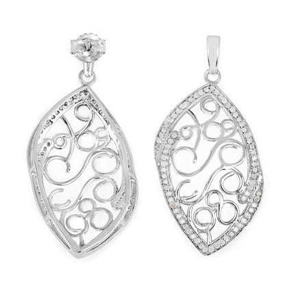 0.73 Carat Genuine White Diamond .925 Sterling Silver Earrings by Bids.com