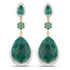 22.70 Carat Dyed Emerald and White Topaz .925 Sterling Silver Earrings by Bids.com