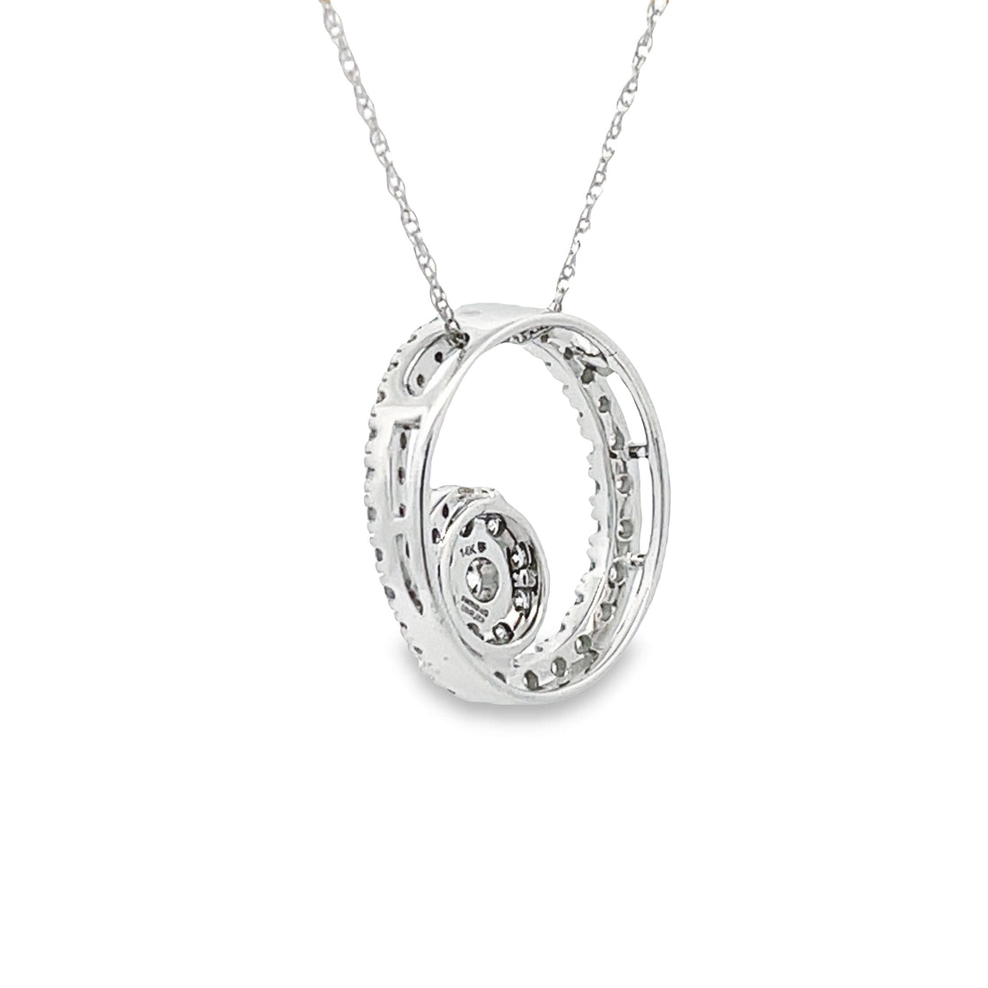 .50ct Diamond Circle of Love Pendant 14KT White Gold by Bids.com