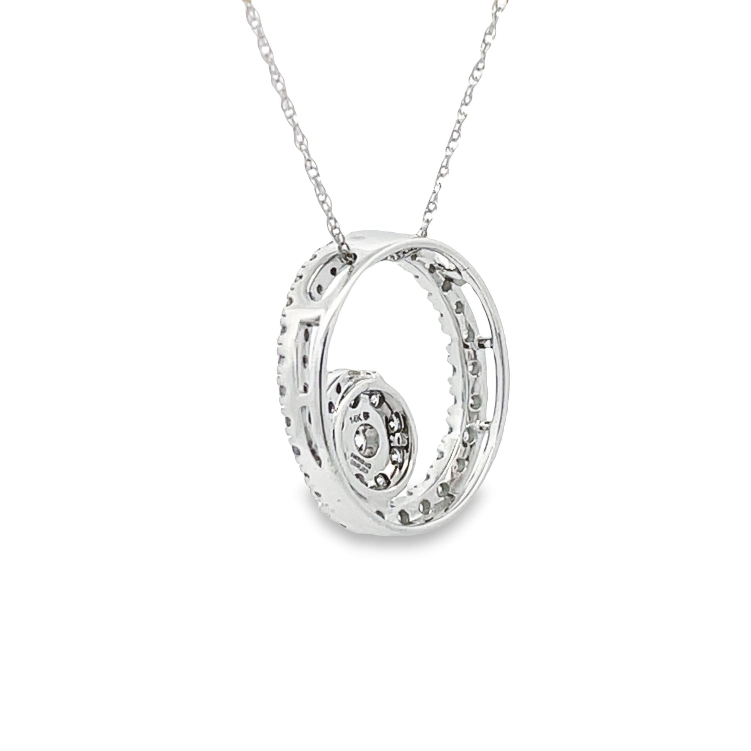 .50ct Diamond Circle of Love Pendant 14KT White Gold by Bids.com