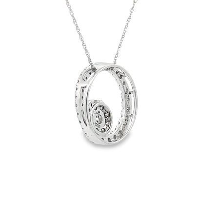 .50ct Diamond Circle of Love Pendant 14KT White Gold by Bids.com