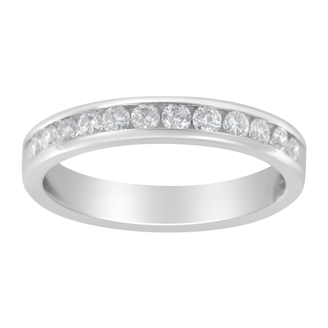 14K White Gold 1/2 cttw Diamond Band Ring (I-J Color, I2-I3 Clarity) - Size 7 by Bids.com