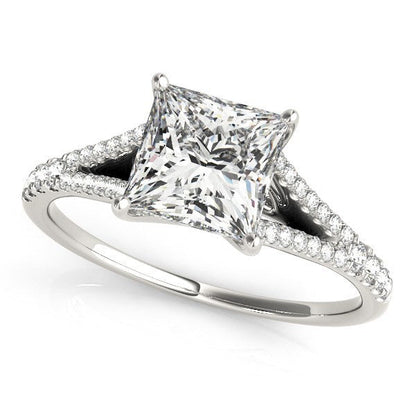 14k White Gold Princess Cut Split Shank Diamond Engagement Ring (1 1/8 cttw) by Bids.com