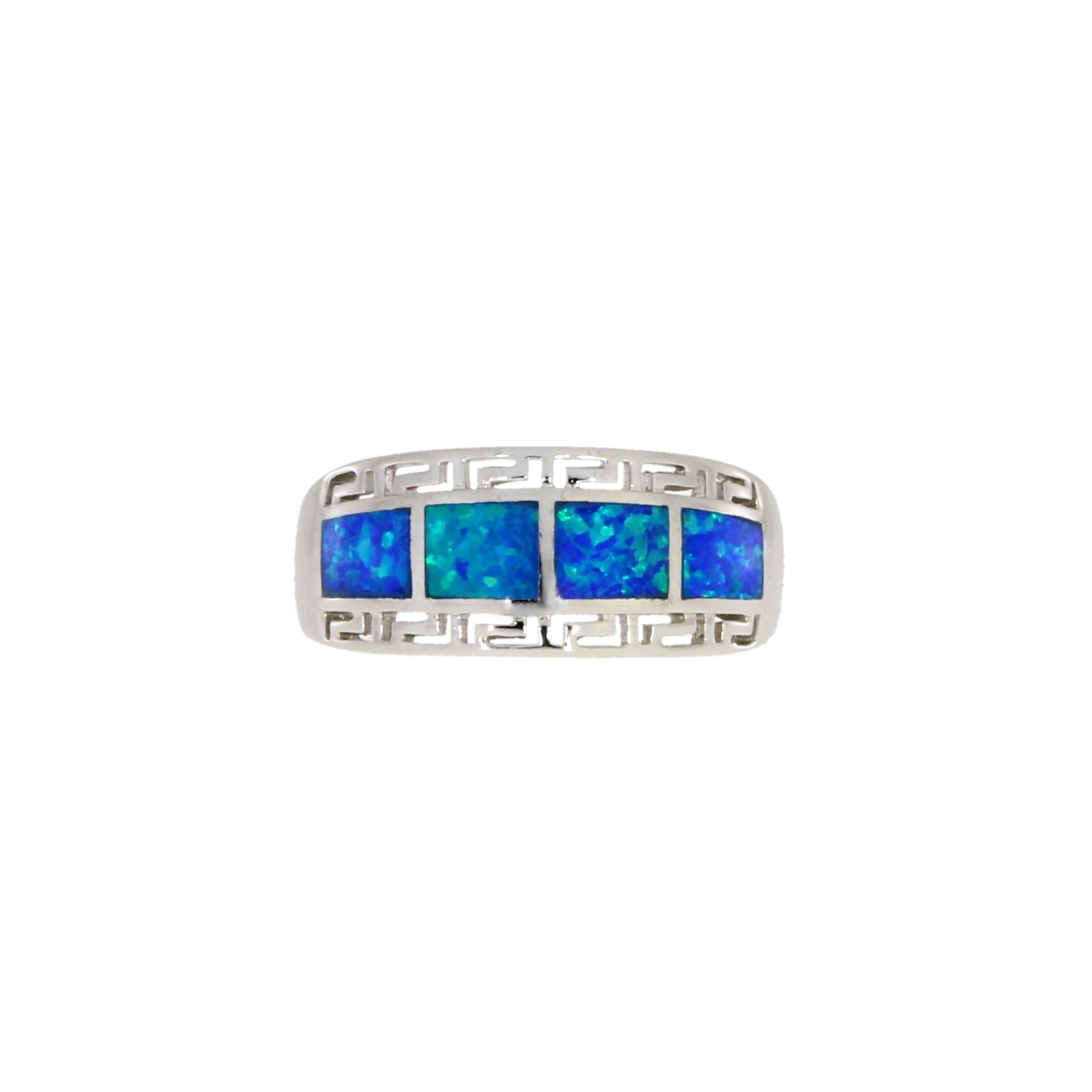Natural Created Opal Ring Sterling Silver by Bids.com