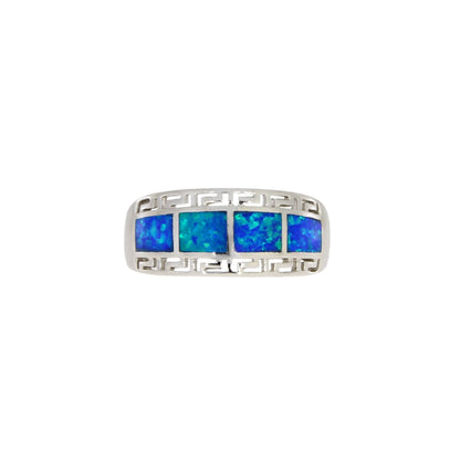 Genuine Created Opal Ring Sterling Silver by Bids.com