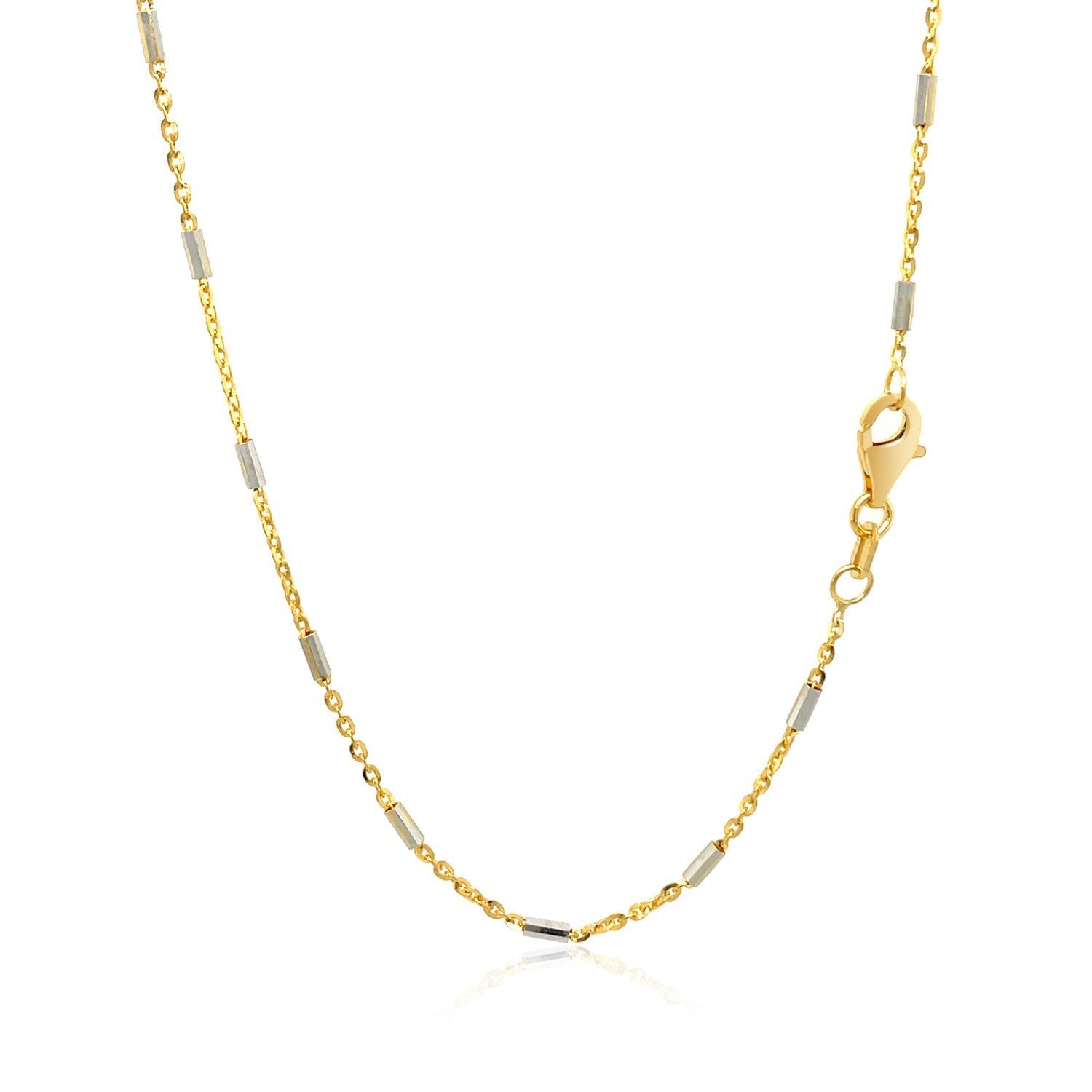 Bar Links Pendant Chain in 14k Two Tone Gold (1.4mm) by Bids.com