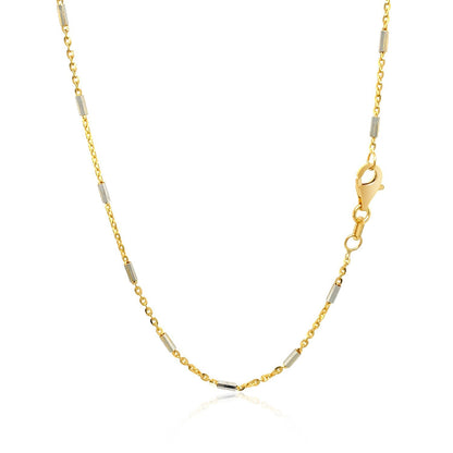 Bar Links Pendant Chain in 14k Two Tone Gold (1.4mm) by Bids.com