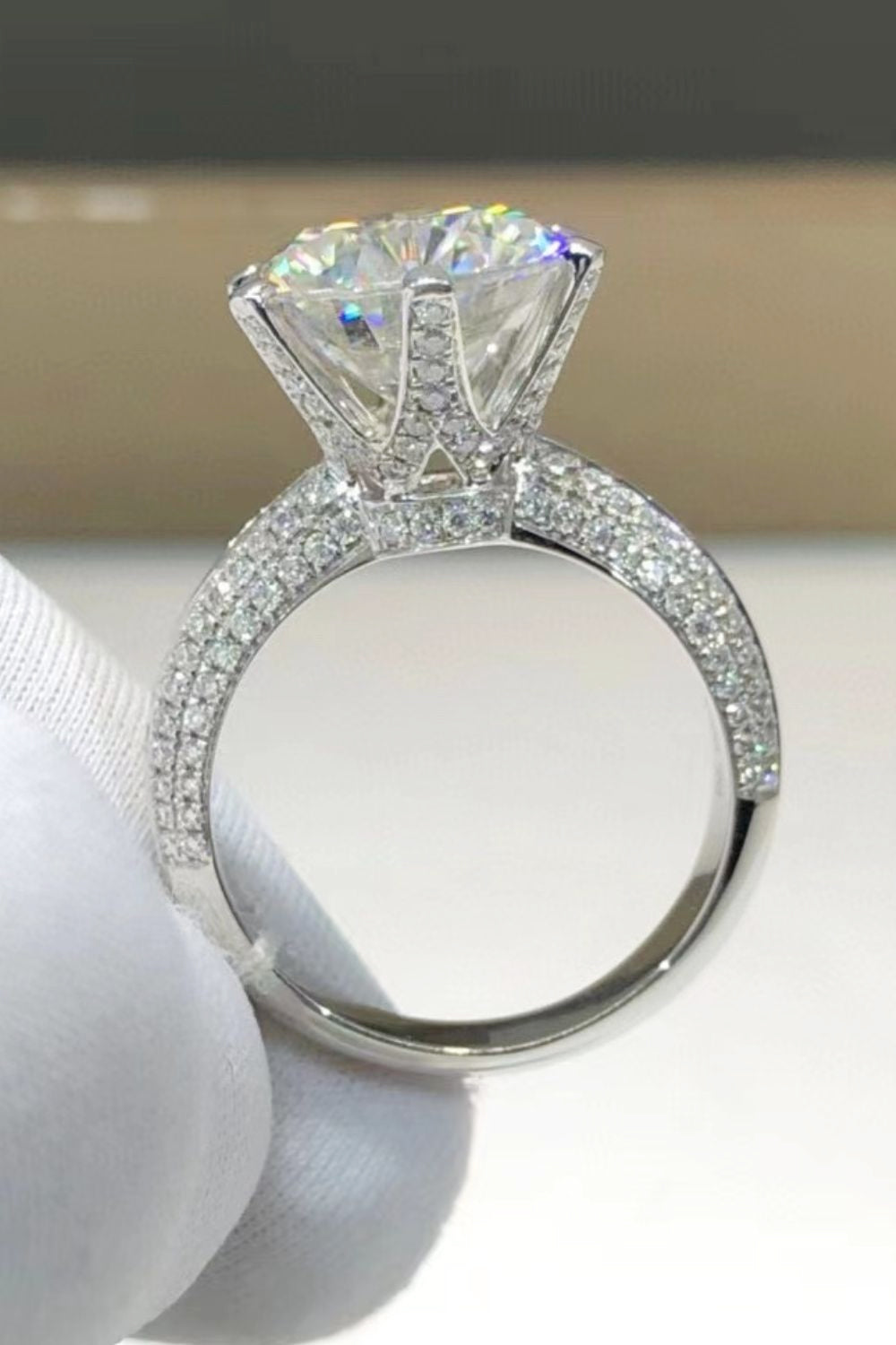 5 Carat Brilliant Round Cut Sparkala™ 6-Prong Ring (Platinum Over Pure Sterling Silver) by Sparkala