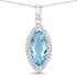 2.55 Carat Genuine Aquamarine and White Diamond 14K White Gold Pendant by Bids.com