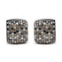 Black Rhodium Plated 18K White Gold 12 5/8 Cttw Multi Color Diamond Square Domed Huggie Hoop Earrings (Brown, Black, G-H Color, SI1-SI2 Clarity) by Bids.com