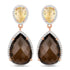 20.80 Carat Genuine Smoky Quartz and Citrine 925 Sterling Silver Earrings by Bids.com