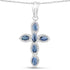 0.90 Carat Genuine Blue Sapphire .925 Sterling Silver Pendant  DestGlow