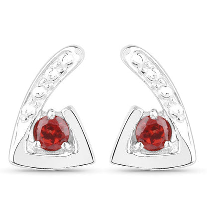 0.44 Carat Genuine Garnet .925 Sterling Silver Earrings by Bids.com
